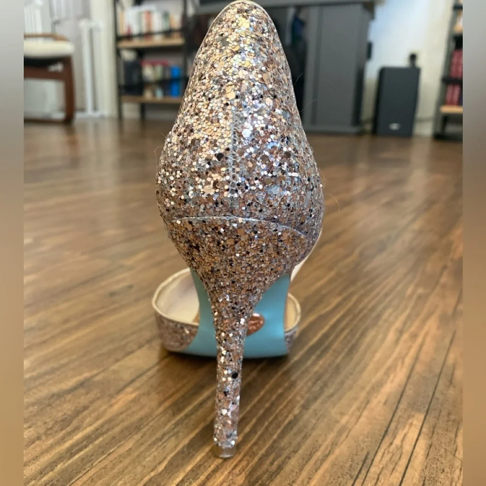 Blue by Betsy Johnson, SB Stela Champagne Glitter Pumps - Picture 4 of 10